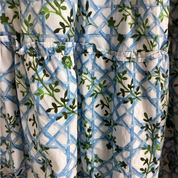 Hill House Home The Ellie Nap Dress Blue Basketweave Vine Size XS - Picture 6 of 14